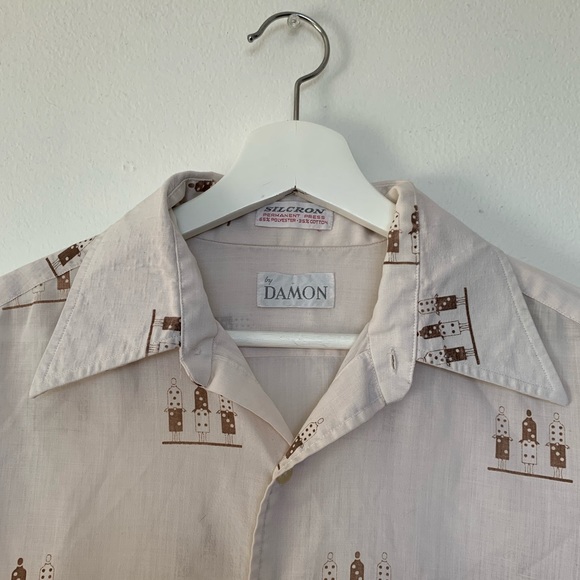 1970’s Men’s Shirt with Domino Pattern - Picture 2 of 7